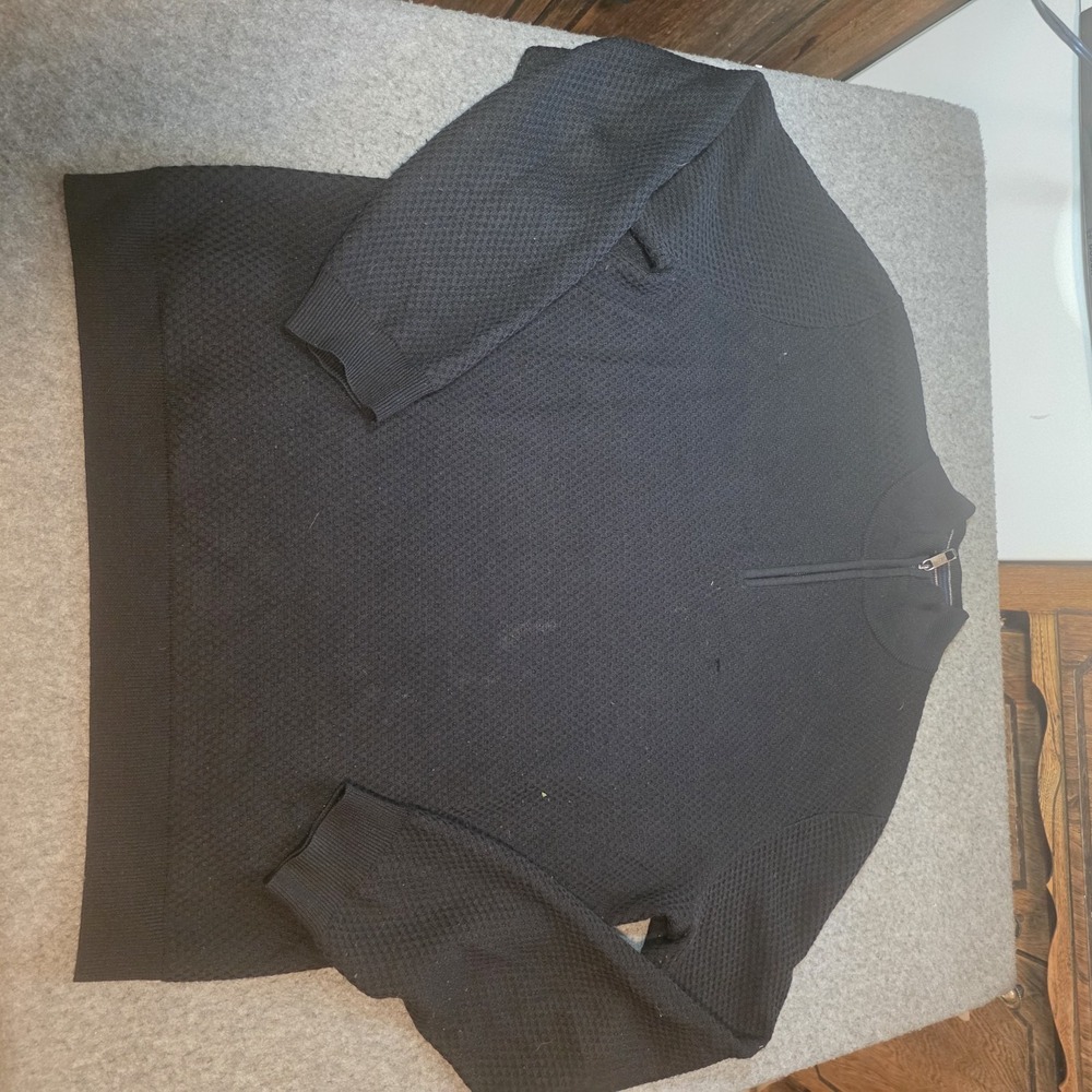 Ted Baker London Waffle Knit Quarter Zip Pullover Mens Size 6 H2
